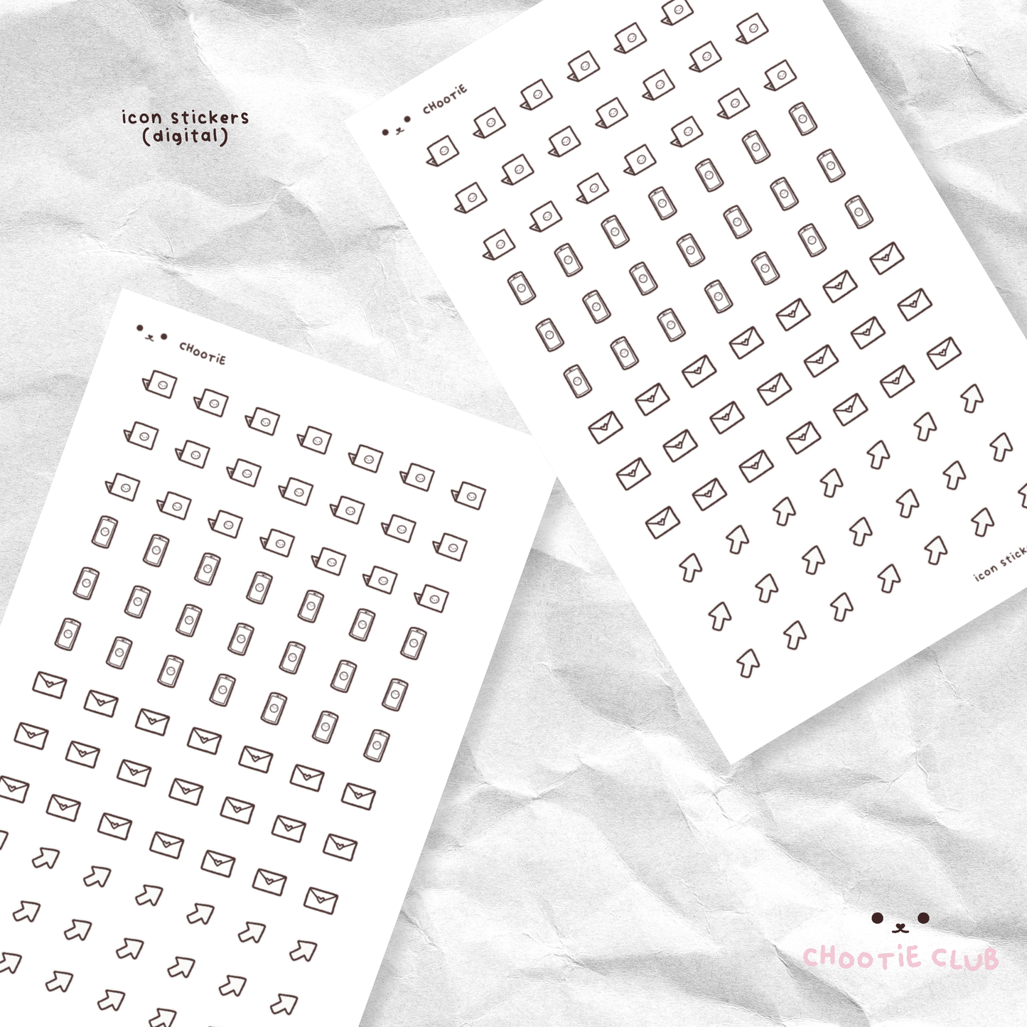 icon washi sticker sheet