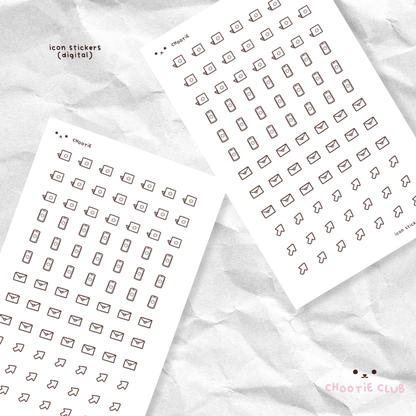 icon washi sticker sheet