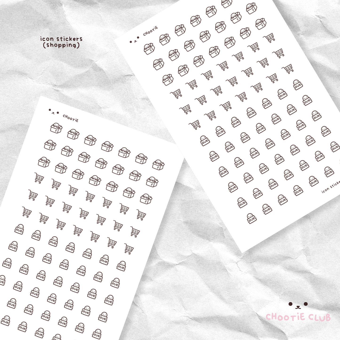 icon washi sticker sheet