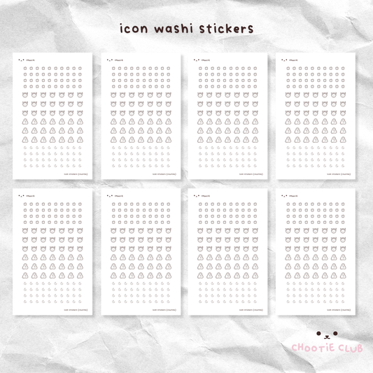 icon washi sticker sheet