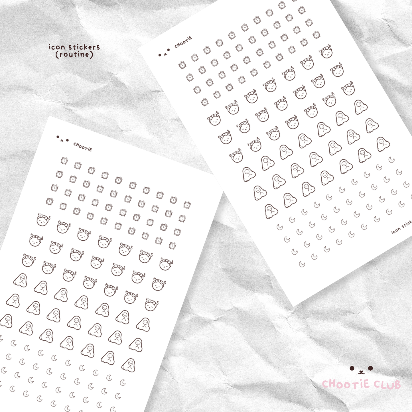 icon washi sticker sheet