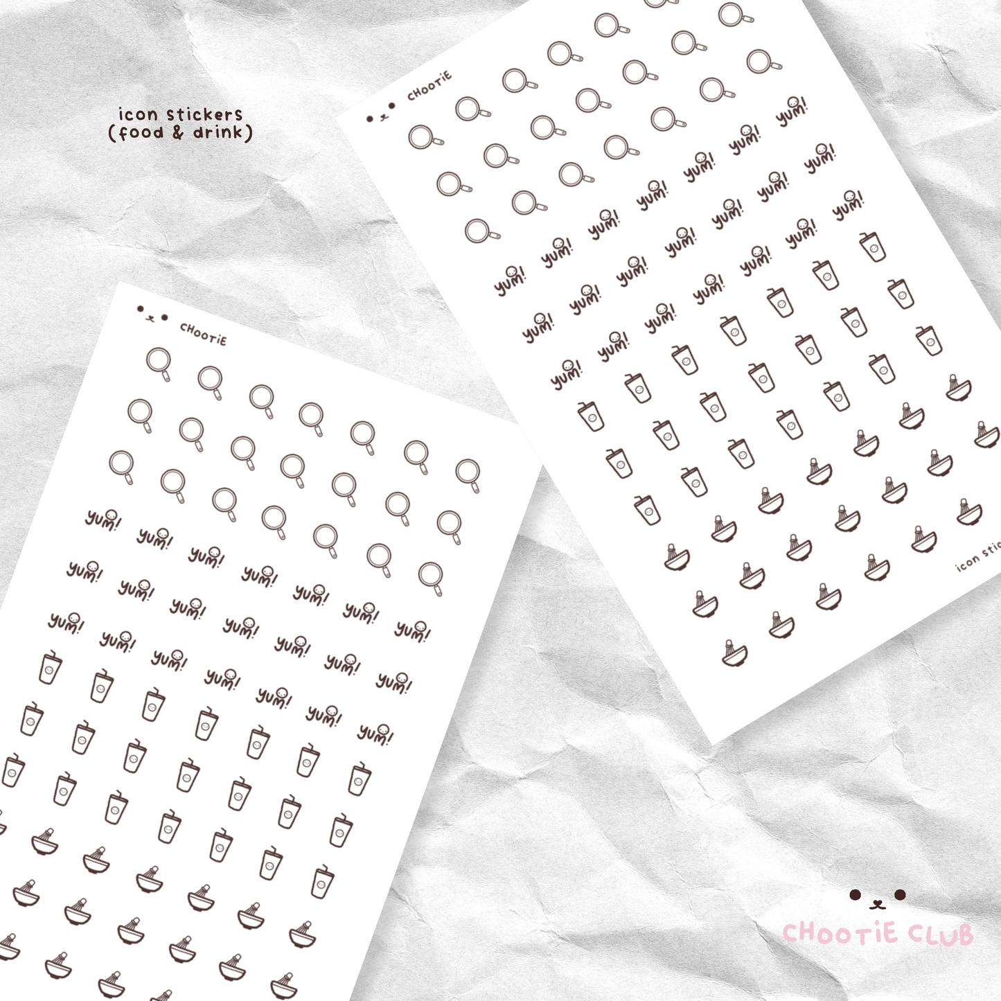 icon washi sticker sheet