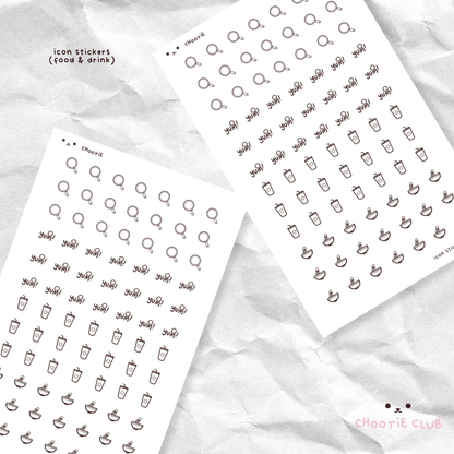 icon washi sticker sheet
