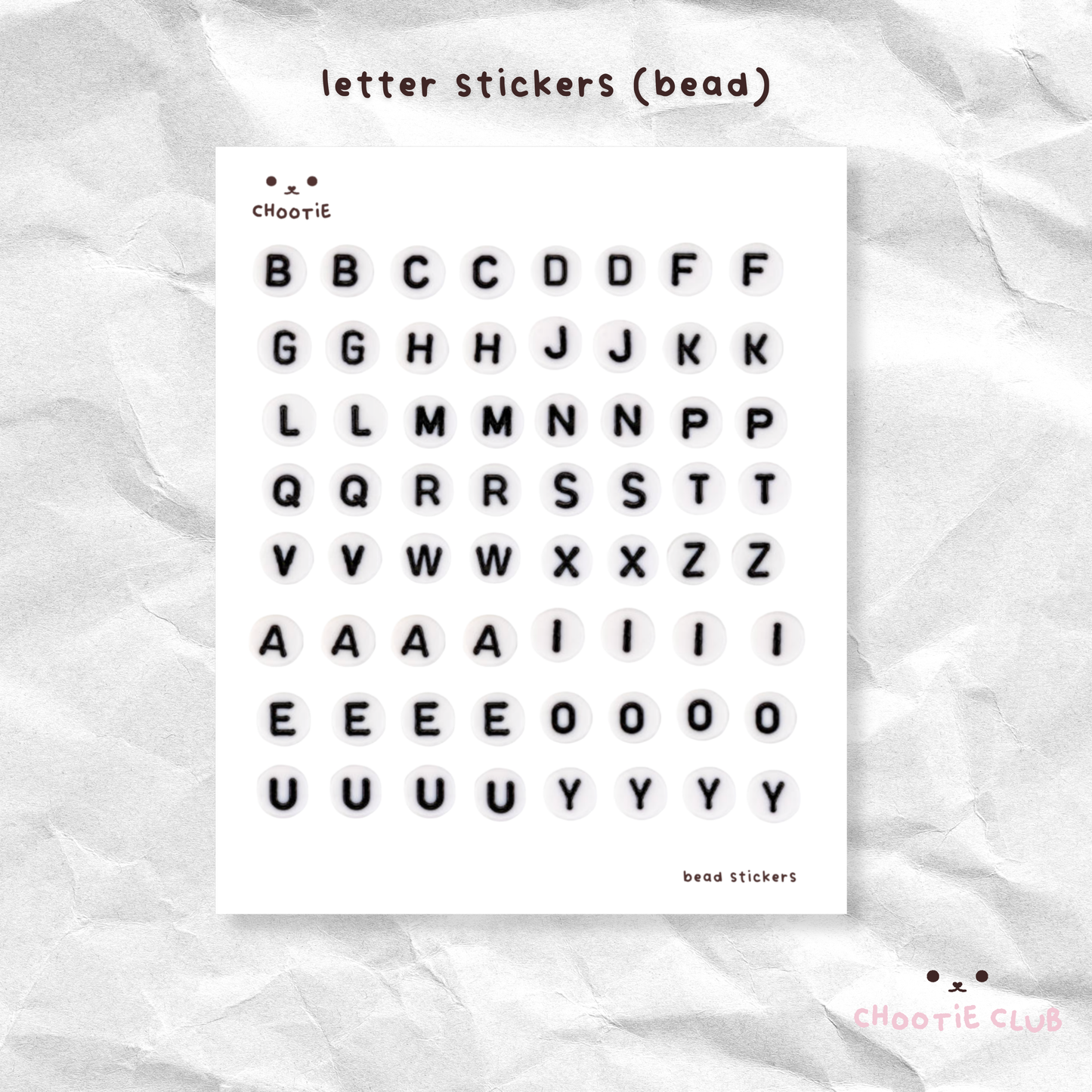 letter sticker sheet (beads)