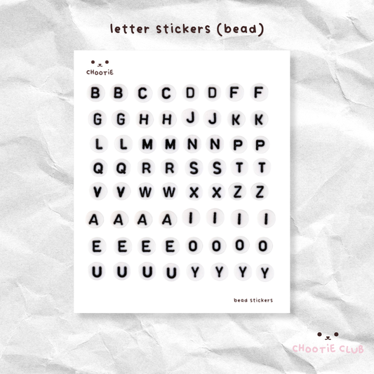 letter sticker sheet (beads)